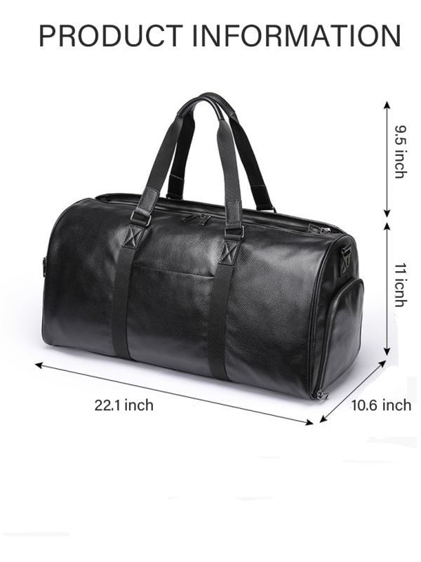 Genuine Leather Travel Weekender Duffel Bag for Men