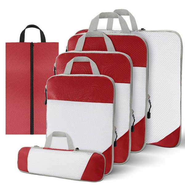 6 Piece Set Mesh Luggage Storage Bag