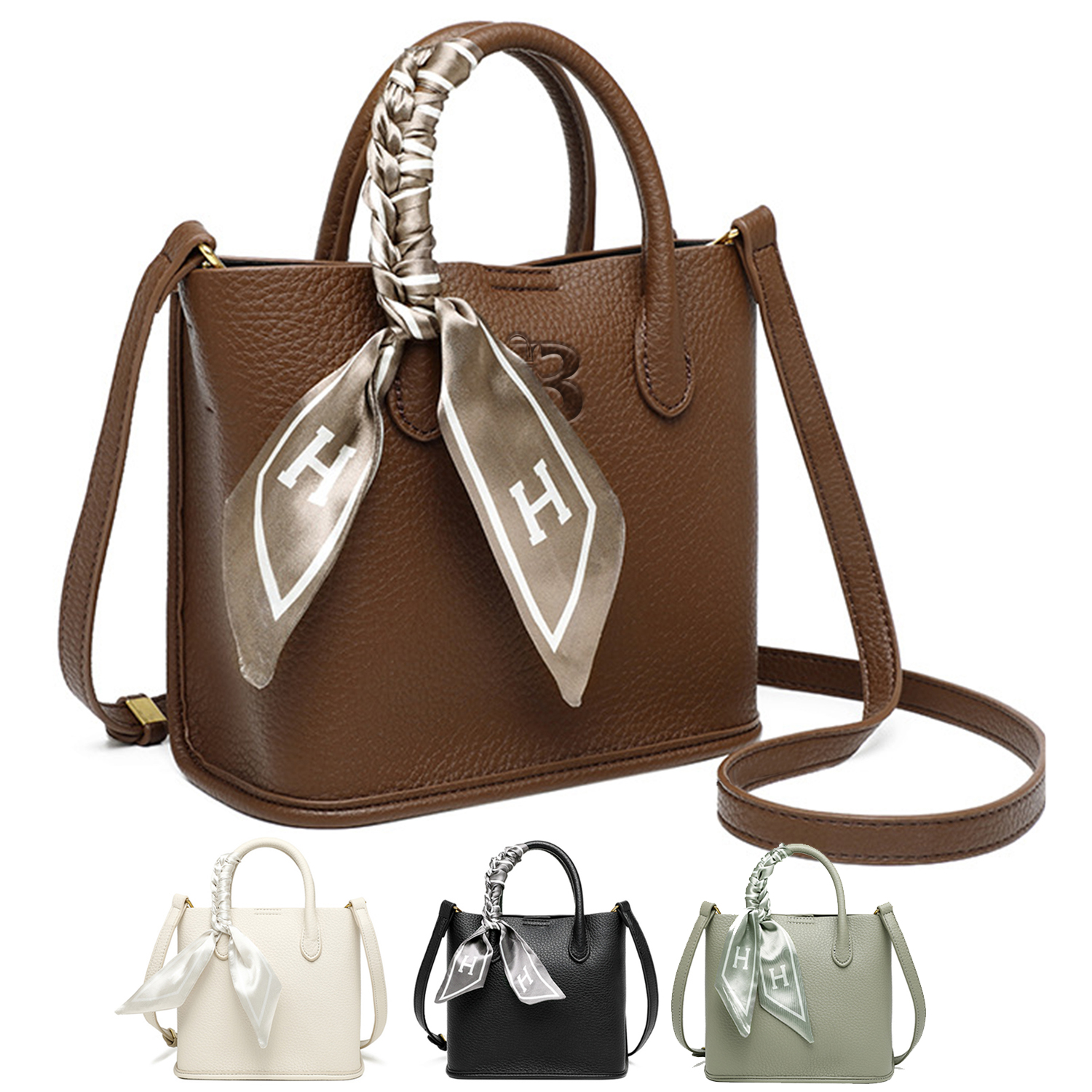 Pu Waterproof Tote Briefcase Satchel Handbag Cross-body Bag