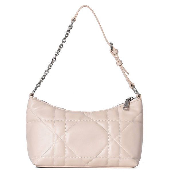 PU Leather Hobo Tote Handbag With Metal Chain for Women
