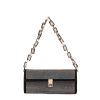 PU chain underarm shoulder tote bag