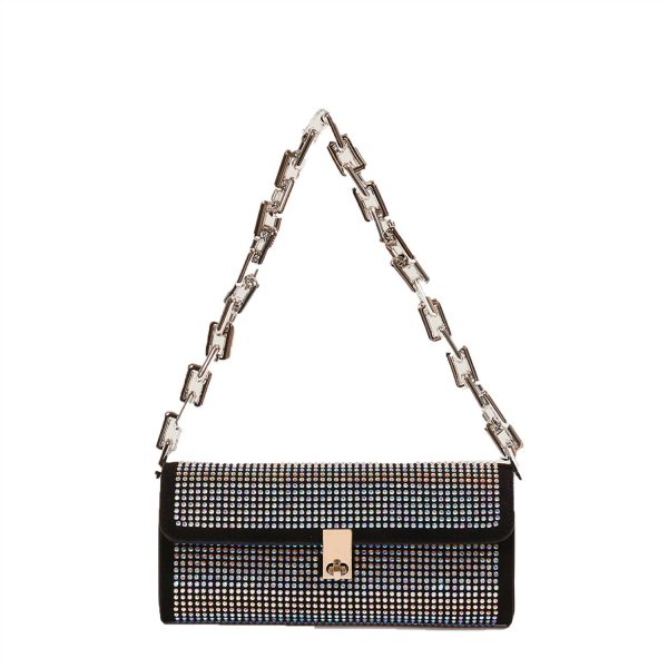 PU chain underarm shoulder tote bag