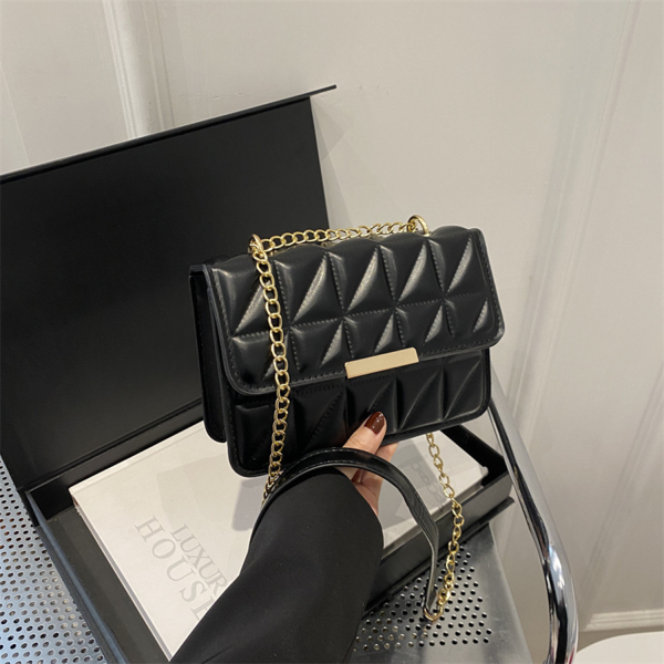 Stylish Geometric Embroidery Faux Leather Shoulder Bag