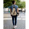Canvas Small Crossbody Backpack Casual Daypack for Men Women