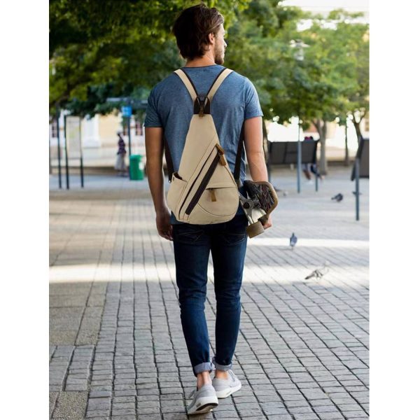 Canvas Small Crossbody Backpack Casual Daypack for Men Women