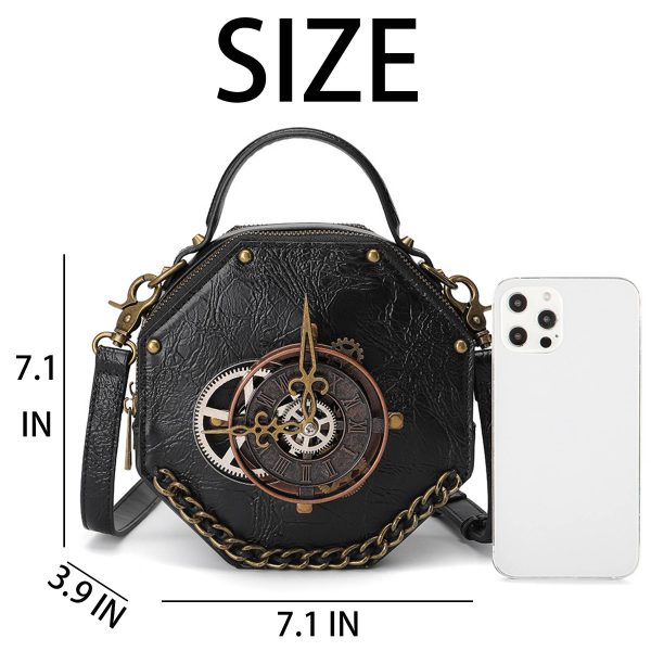 PU Punk industrial vintage style women's shoulder bag