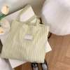 Women's Daily Working Striped Canvas Bag