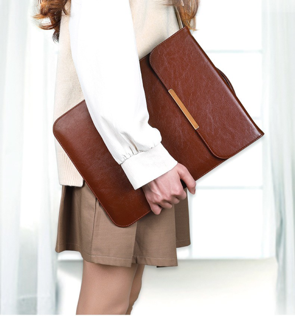 Waterproof Anti-scratch Leather Sleeve with Pouch