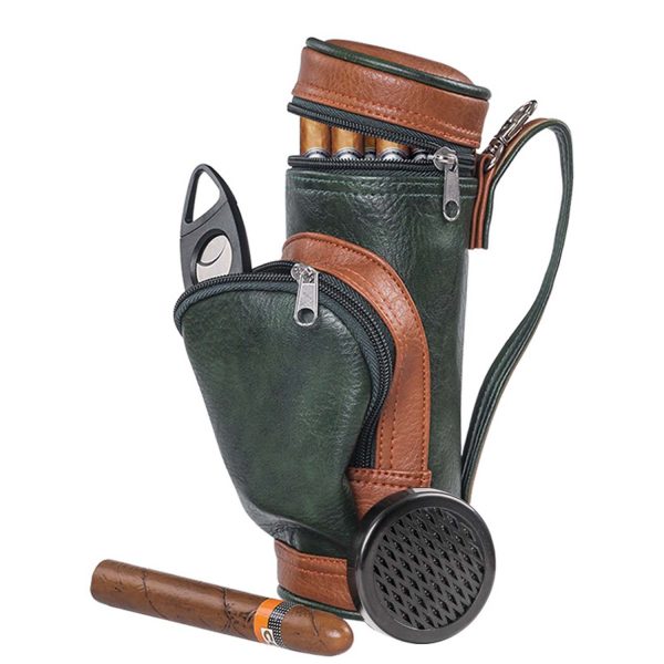 PU Leather Portable Golf Ball Pouch Storage Bag