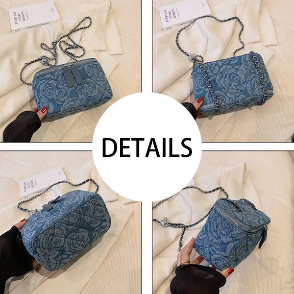 Cotton One-shoulder diamond grid bag