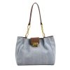 Large capacity denim fabric bag with metal chain