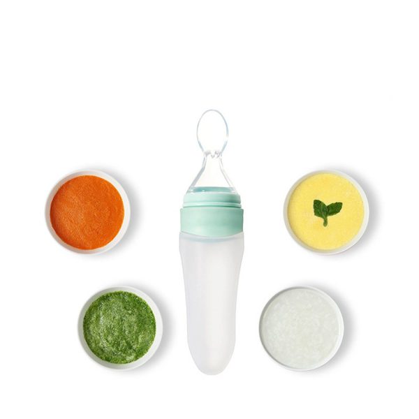 Baby Silicone Rice Paste Spoon Squeeze