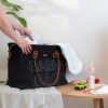 Polyester Baby Diaper Hospital Tote Duffel bag black