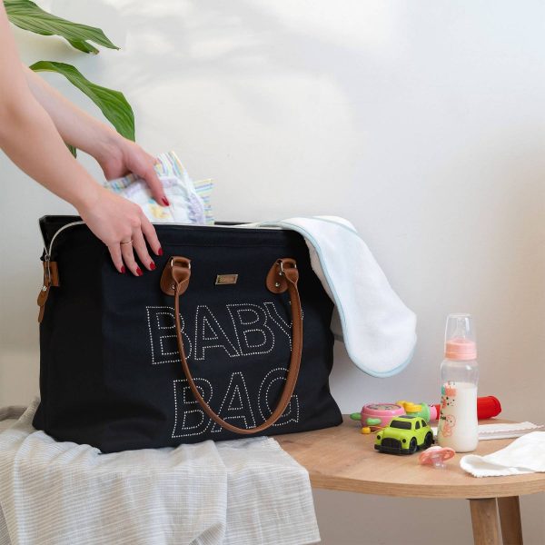 Polyester Baby Diaper Hospital Tote Duffel bag black