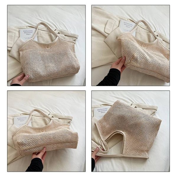 Jute Straw Woven Tote Bag, Handmade Weaving Shoulder Bag