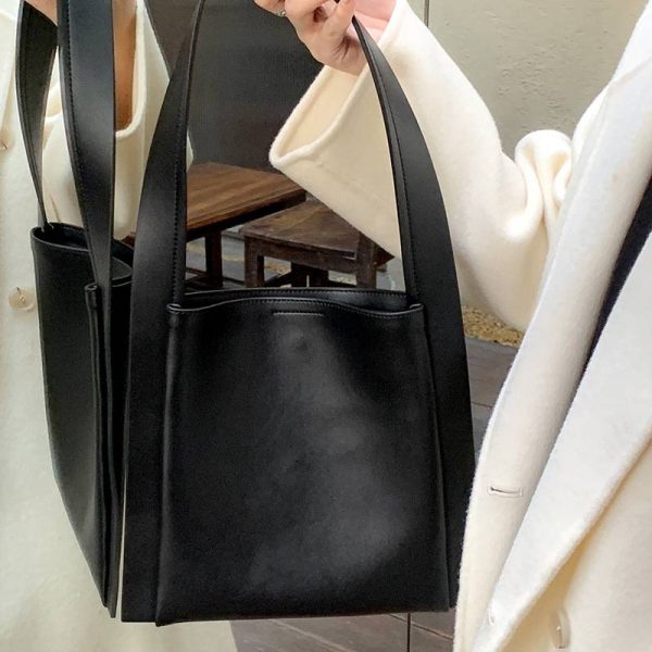 PU Leather Shopping Tote Bag