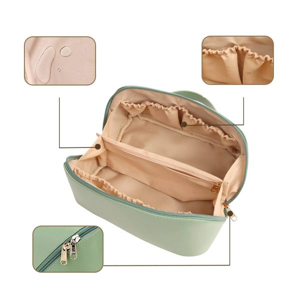 Leather Cosmetic Bag Waterproof Portable
