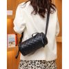 Real Leather Cylinder Crossbody Shoulder Bag