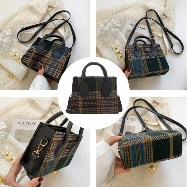 Canvas Small Checkered Cross-body Bag