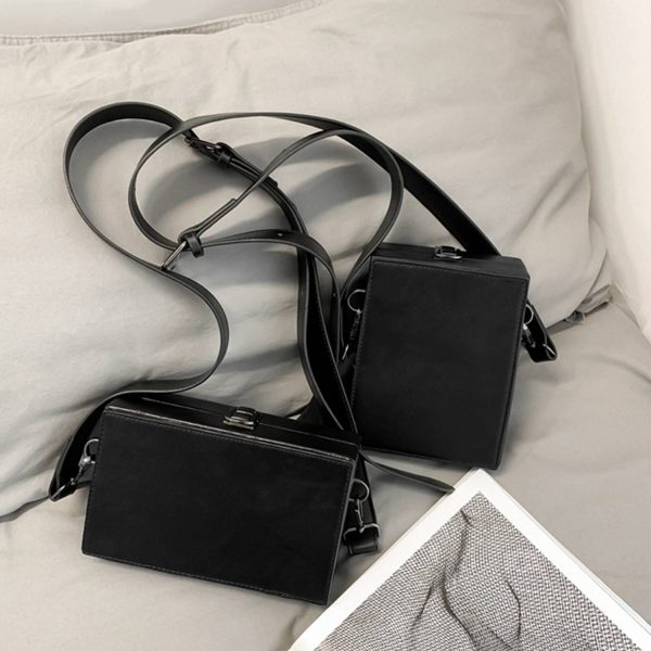 PU Leather Box Crossbody Bag