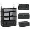 3 Layes Polyester Foldable Travel Storage Bag With Two Hooks