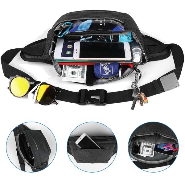 Water Resistant Large Hiking Waist Bag for Men Women