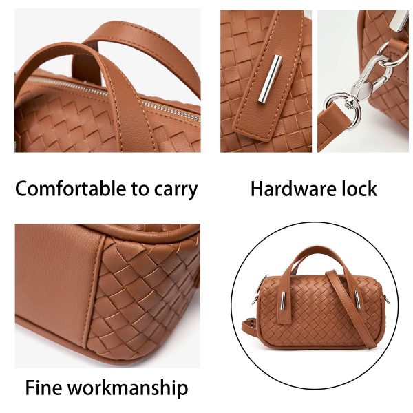Genuine Leather Simple woven shoulder cross-body bag