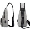 Nylon Waterproof Crossbody Bag With USB Charging Port