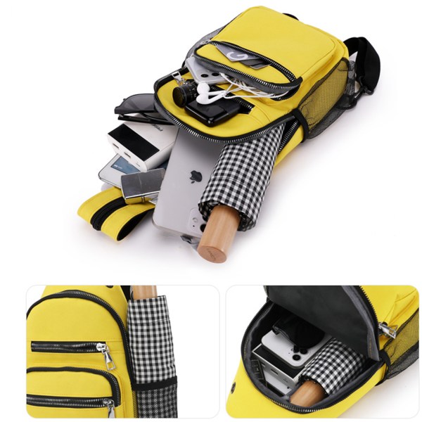 Oxford Fanny Pack Chest Bag with Zipper Pockets
