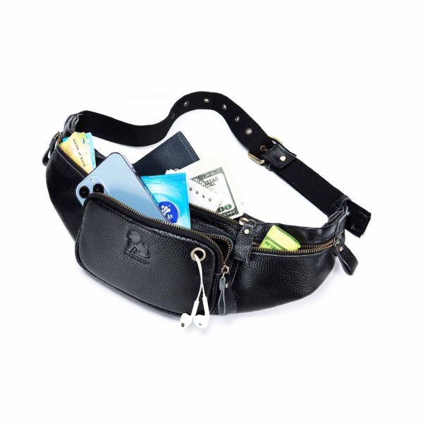 genuine leather men's Fanny pack