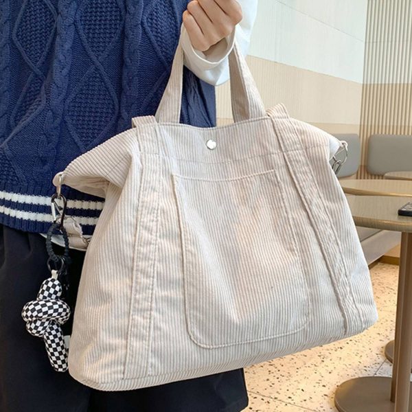 Corduroy Tote Crossbody Bag
