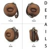 Genuine Leather Round portable watch storage bag