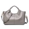Genuine Leather Handle Satchel Shoulder Bag