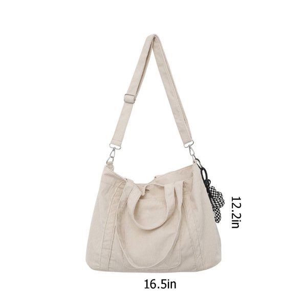 Corduroy Tote Crossbody Bag
