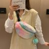 Cotton Stylish and versatile dyed plush belt chest bag
