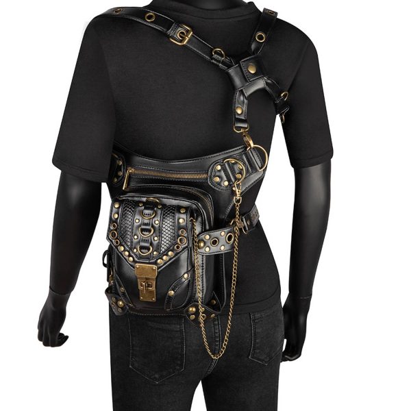 PU Leather Punk Retro Motorcycle Crossbody Bag