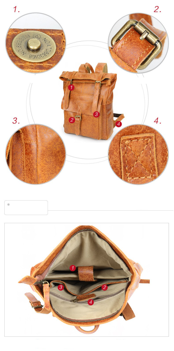 Large Waterproof Leather Backpack for Men and Women