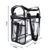 PVC handheld transparent double layer lunch bag