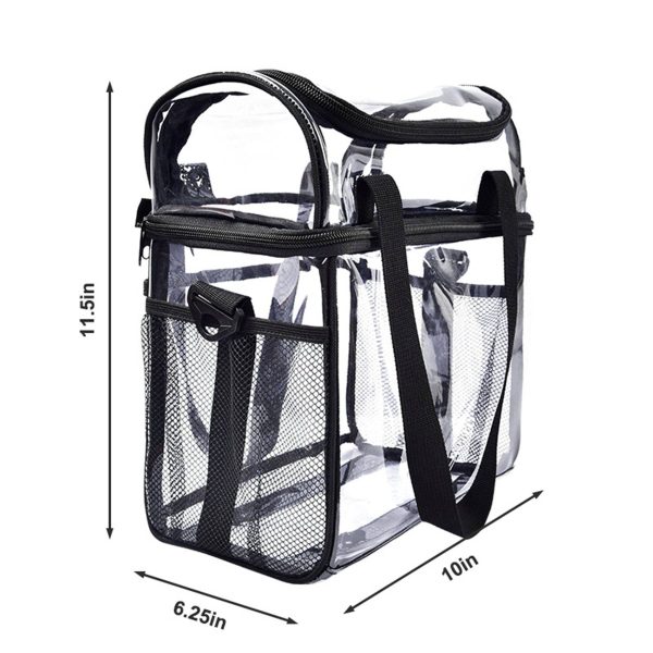 PVC handheld transparent double layer lunch bag
