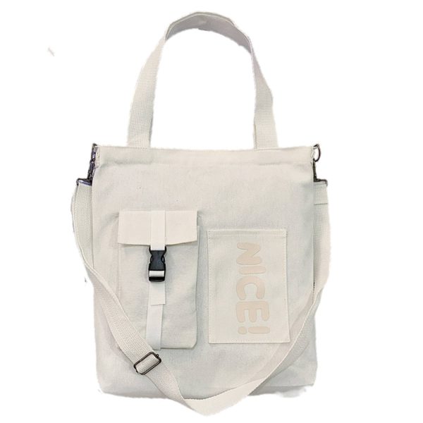 Canvas Tote Crossbody Bag for Students
