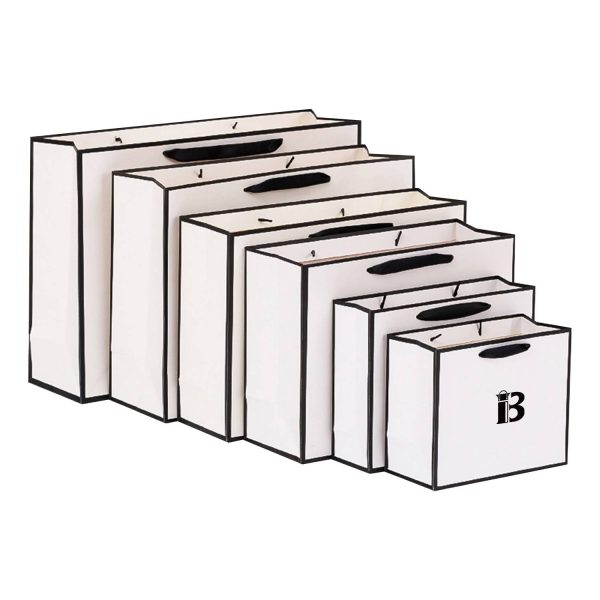 Kraft Paper Shopping Gift Bags With Black Border