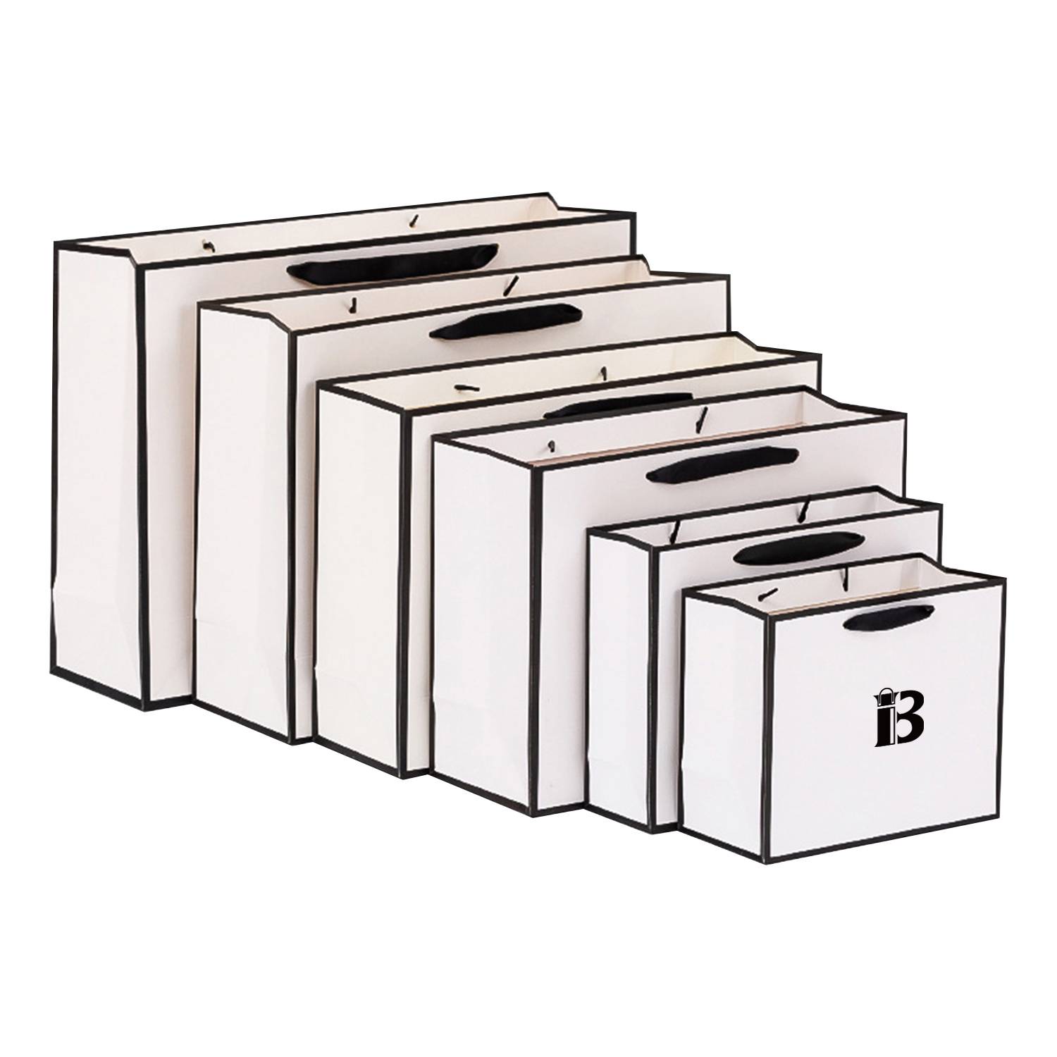 Kraft Paper Shopping Gift Bags With Black Border