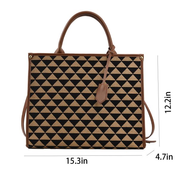 Canvas Crossbody Bag Lingerie Color Clash Tote for Women