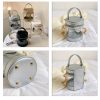 PU Leather Clear Crossbody Bucket Bag