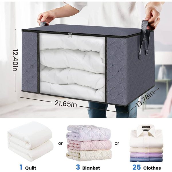 6 Pack Clothes/Blanket Foldable Storage Bags Box