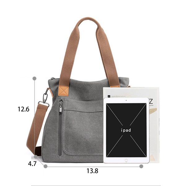 Canvas Multi-pocket Tote Bag