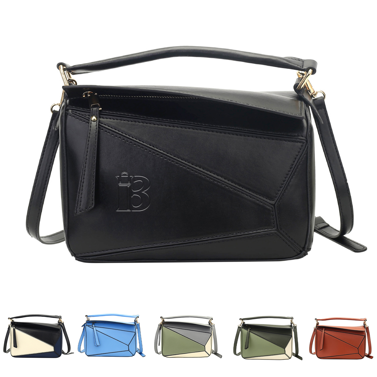 PU Contrast Crossbody Handbags Shoulder Bag For Women