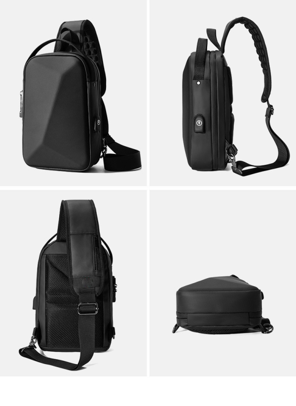 Anti Theft Hard Shell Crossbody Sling Bag with USB Port