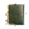 Genuine leather Ladies Coin Purse With Zipper and Kiss Lock