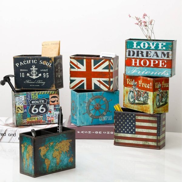 Pen holder, stationery, leather storage box